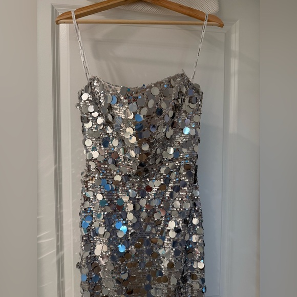 NWOT BRONX AND BANCO FARAH SILVER STRAPLESS GOWN - Picture 11 of 16